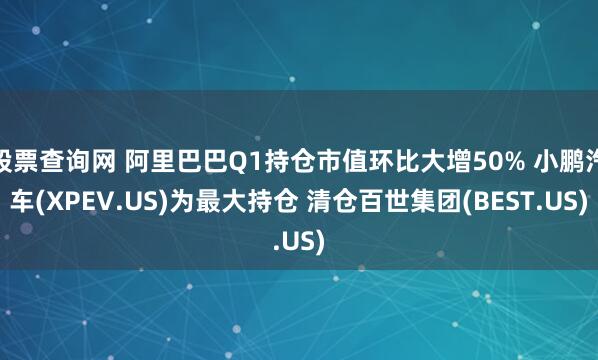 股票查询网 阿里巴巴Q1持仓市值环比大增50% 小鹏汽车(XPEV.US)为最大持仓 清仓百世集团(BEST.US)